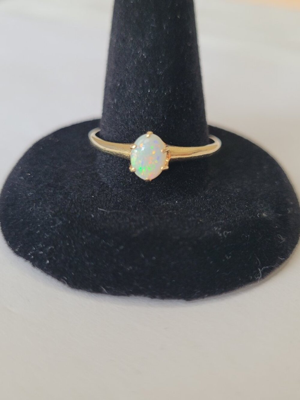Opal Gold Vintage Ring 10k Womens October Birthstone - Picture 10 of 16